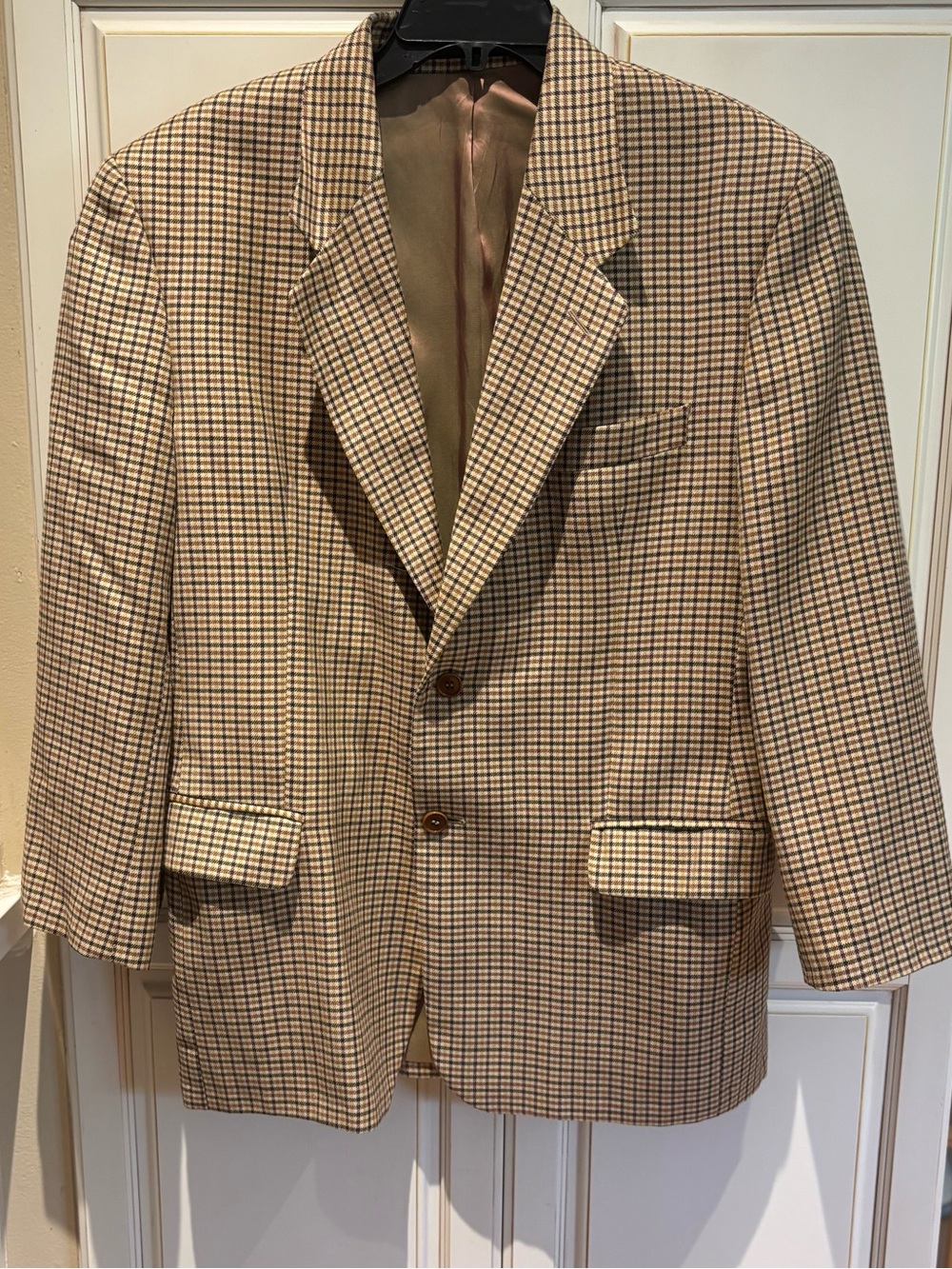 vintage United Colors of Benetton brown plaid blazer classic houndstooth size 50